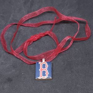 Handmade Boston Red Sox Scrabble necklace